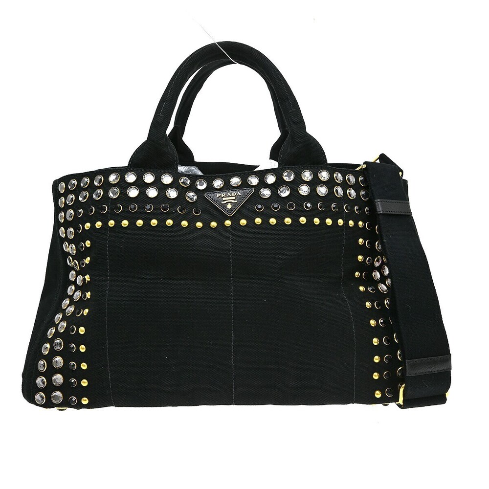 Prada Canapa Convertible Rhinestone Embellished Canvas Large